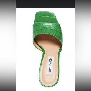 Steve Madden Veles Wedges Green Crocodile  Sz6